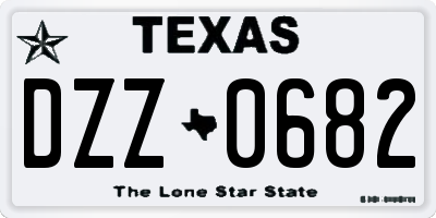 TX license plate DZZ0682