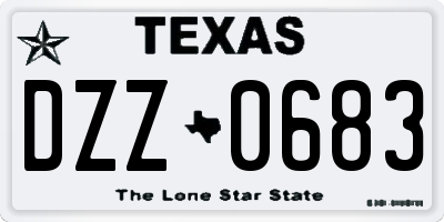 TX license plate DZZ0683