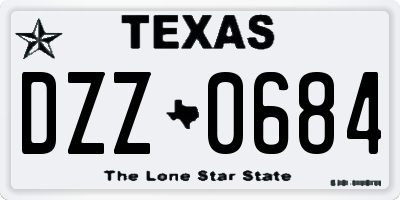 TX license plate DZZ0684