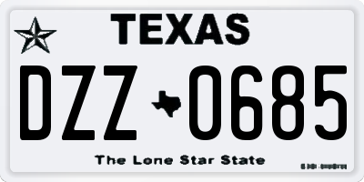 TX license plate DZZ0685