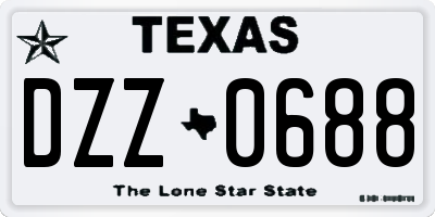 TX license plate DZZ0688