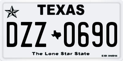 TX license plate DZZ0690