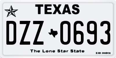 TX license plate DZZ0693