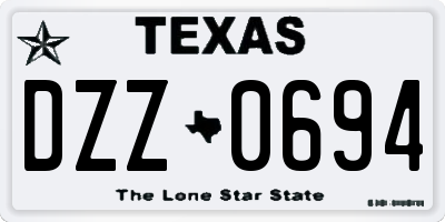 TX license plate DZZ0694