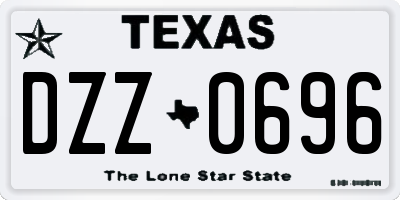 TX license plate DZZ0696