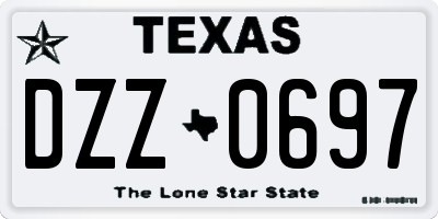 TX license plate DZZ0697