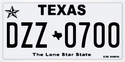 TX license plate DZZ0700