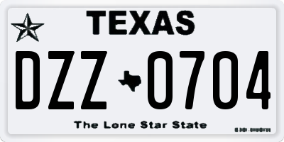 TX license plate DZZ0704