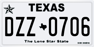 TX license plate DZZ0706