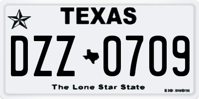 TX license plate DZZ0709