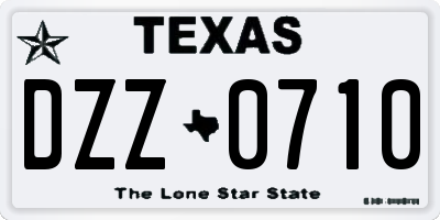 TX license plate DZZ0710