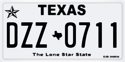 TX license plate DZZ0711