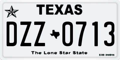 TX license plate DZZ0713