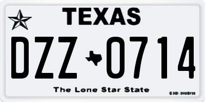 TX license plate DZZ0714