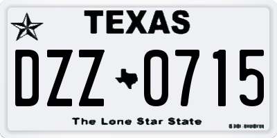 TX license plate DZZ0715