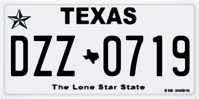 TX license plate DZZ0719