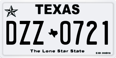 TX license plate DZZ0721