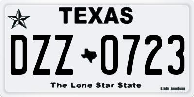 TX license plate DZZ0723