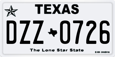 TX license plate DZZ0726