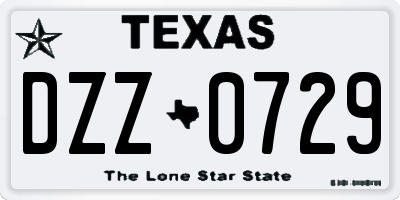 TX license plate DZZ0729