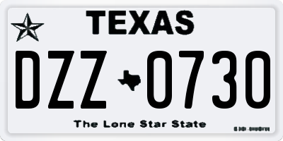 TX license plate DZZ0730