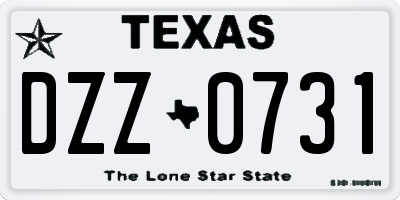 TX license plate DZZ0731