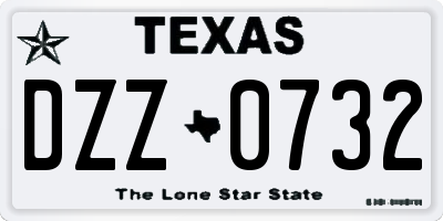 TX license plate DZZ0732