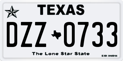 TX license plate DZZ0733