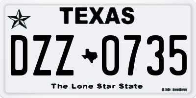 TX license plate DZZ0735