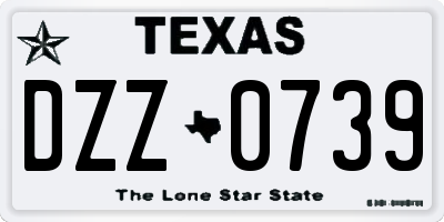 TX license plate DZZ0739