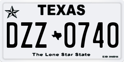 TX license plate DZZ0740