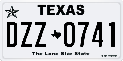 TX license plate DZZ0741