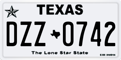 TX license plate DZZ0742