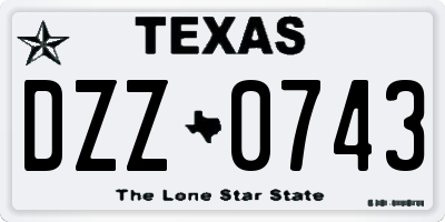 TX license plate DZZ0743