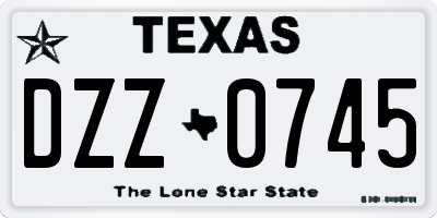 TX license plate DZZ0745