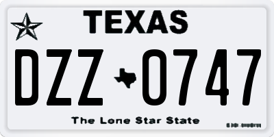 TX license plate DZZ0747