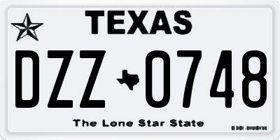 TX license plate DZZ0748