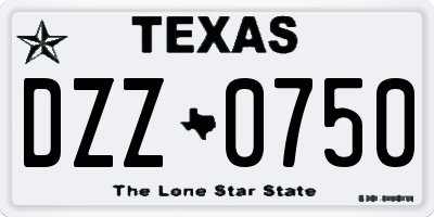 TX license plate DZZ0750