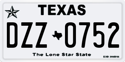 TX license plate DZZ0752