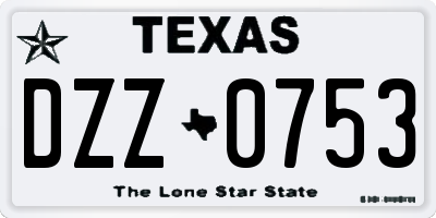 TX license plate DZZ0753