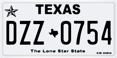 TX license plate DZZ0754