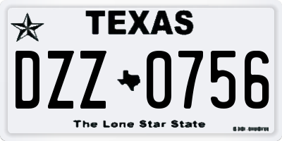 TX license plate DZZ0756