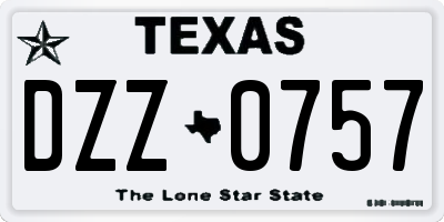 TX license plate DZZ0757