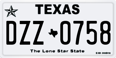 TX license plate DZZ0758