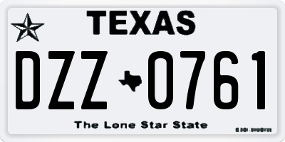 TX license plate DZZ0761