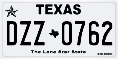 TX license plate DZZ0762