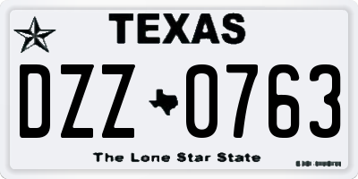 TX license plate DZZ0763