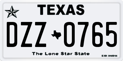 TX license plate DZZ0765