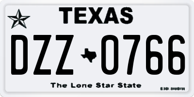 TX license plate DZZ0766