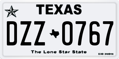 TX license plate DZZ0767